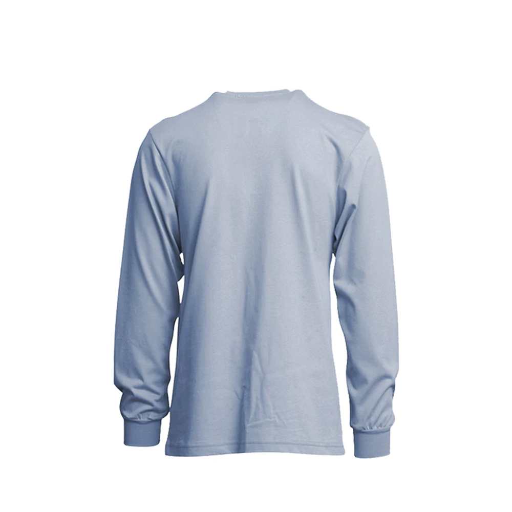 Lapco Flame Resistant Medium Blue Henley Long Sleeve Tee from GME Supply